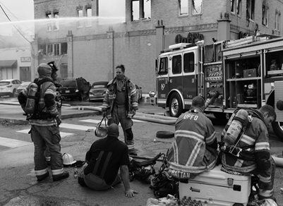 Firefighters at Scene of Fire